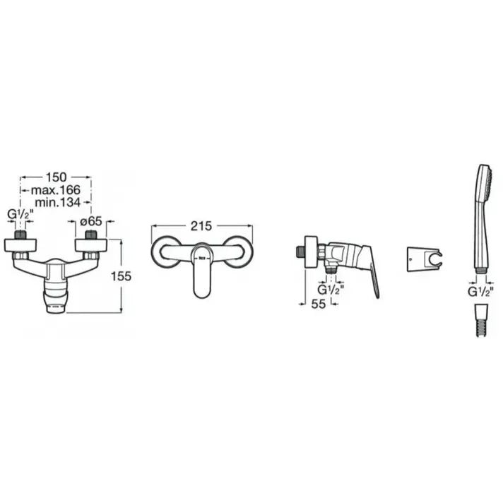 ROCA ALFA A5A2325C00 Grifo de ducha monomando con cartucho cerámico y un acabado en color cromo - MerkiMarket