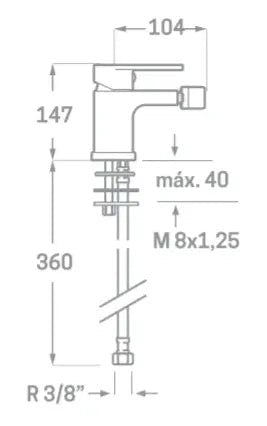 Grifo de bidé de latón con acabado cromado Legend Källa 1