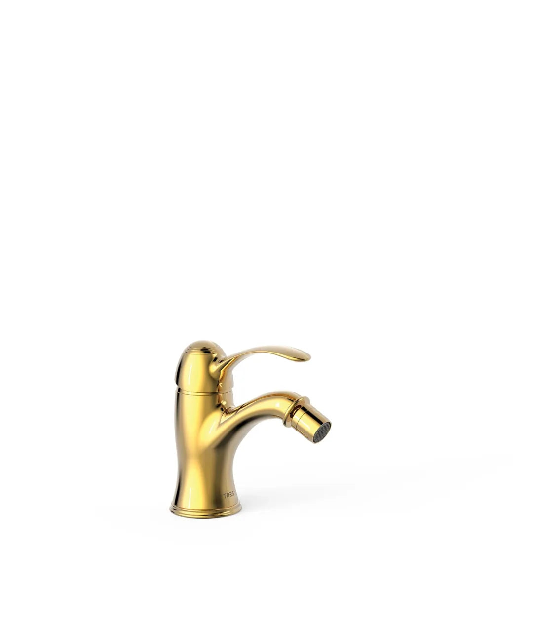 Grifo de bidé monomando vertical con rótula orientable y acabado oro CLASIC TRES 0
