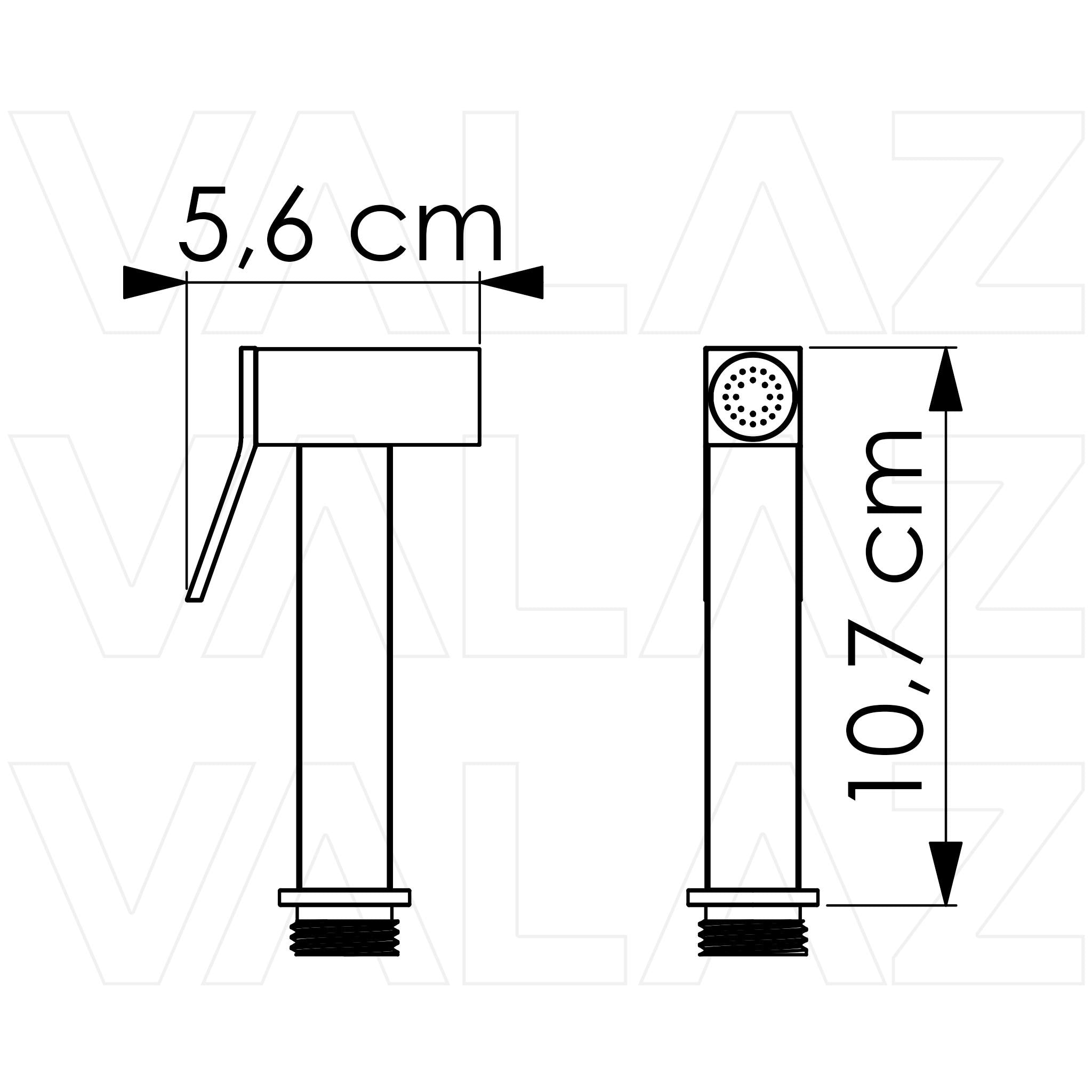 Grifo de bidé spray empotrado de diseño cuadrado con acabado negro mate de Valaz 1