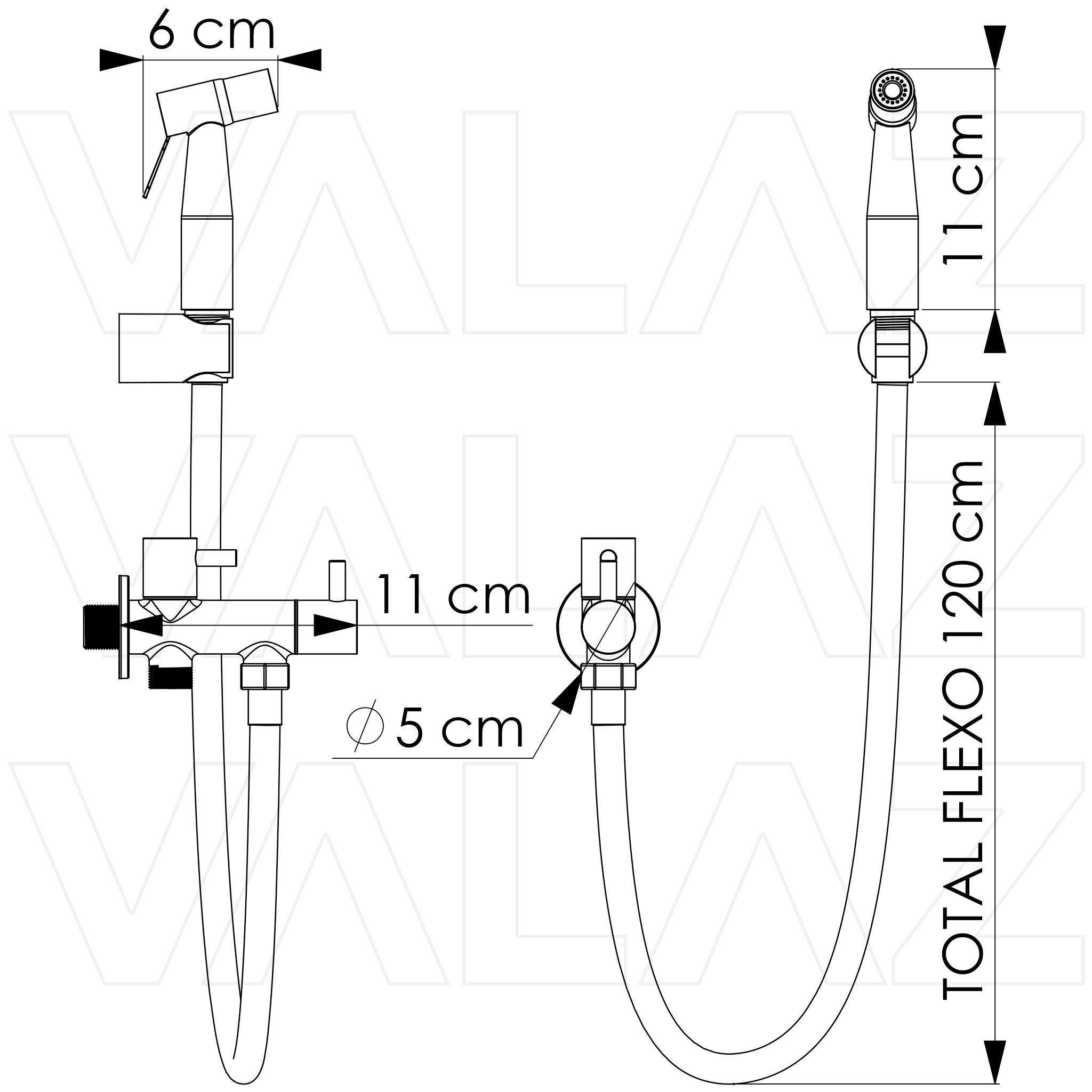 Grifo de bidet empotrado agua fría redondo 1 vía oro mate con protección PVD Cabriel de Valaz 1
