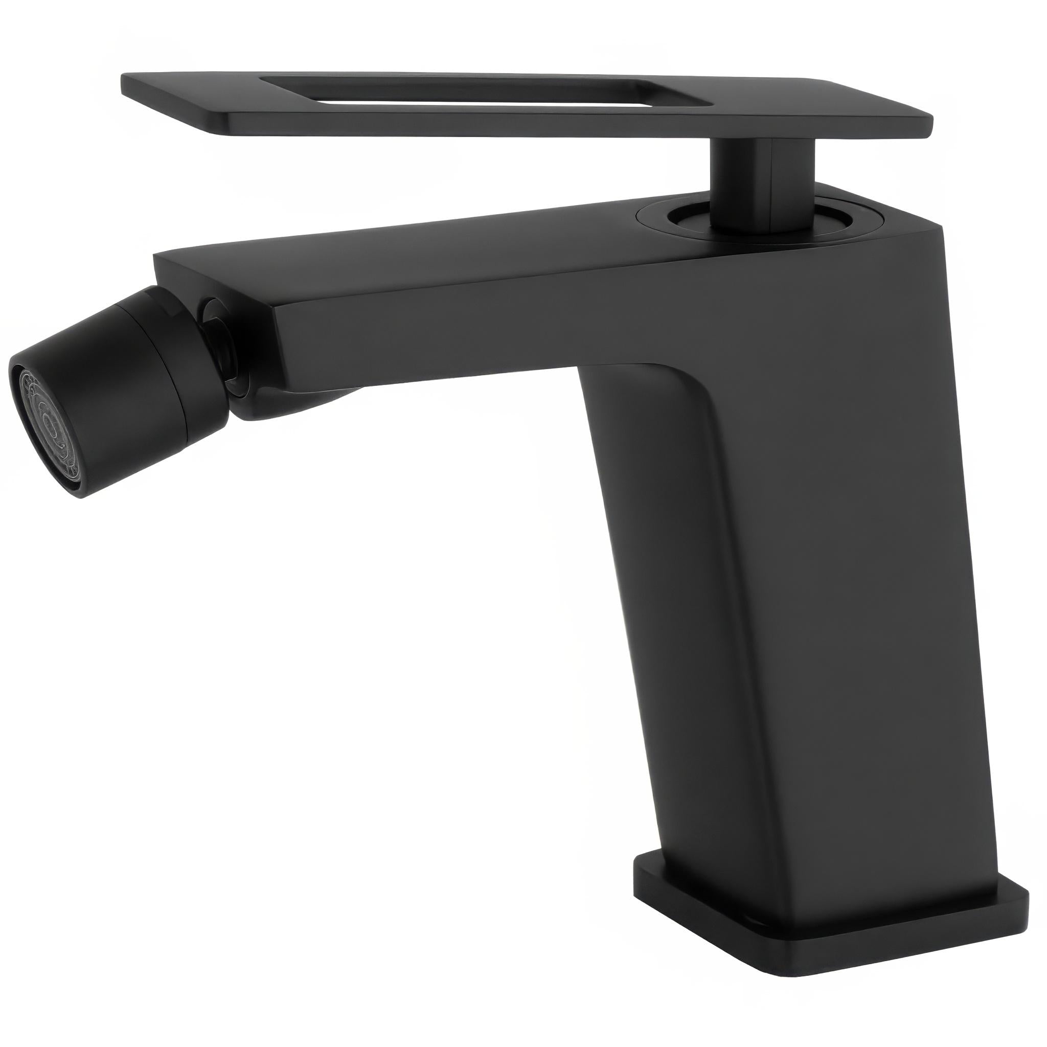 Grifo de bidet monomando cuadrado negro mate con maneta hueca Cabrera de Valaz 0