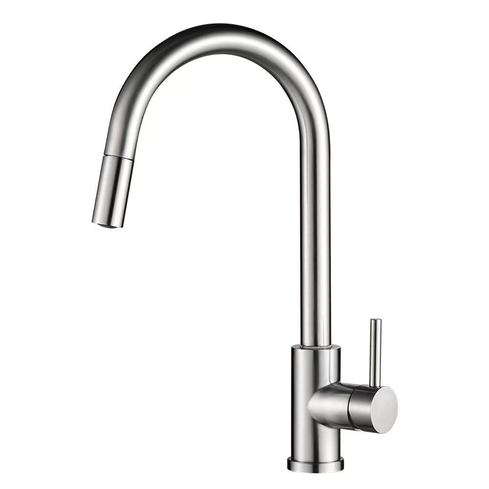 Grifo de cocina acero cepillado monomando extraíble Parana de Valaz 0
