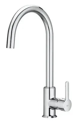 Grifo de cocina con caño curvado y giratorio para instalación sobre repisa Mencia Roca 0