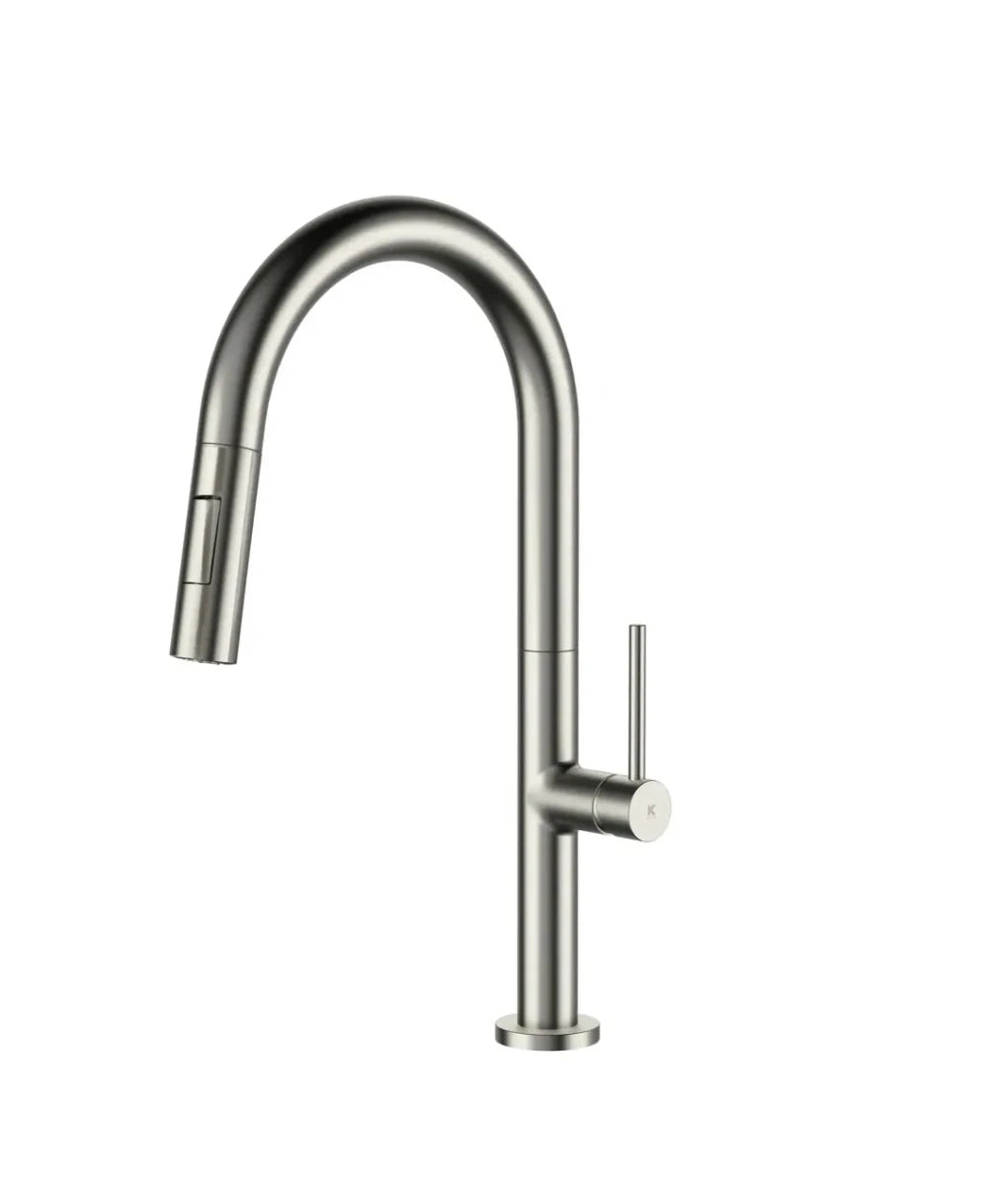 Grifo de cocina con fregadero extraíble en acero inoxidable acabado gris cepillado Plenum Källa 0