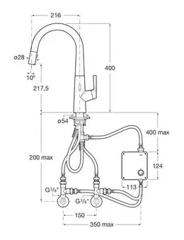 Grifo de cocina electrónico extraíble de Syra-E Roca 2