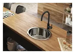 Grifo de cocina monomando de repisa con acabado negro mate Mencia Roca 1