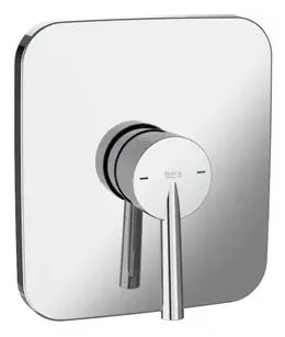 Grifo de ducha empotrable de diseño rectangular con acabado cromado Pals Roca 0