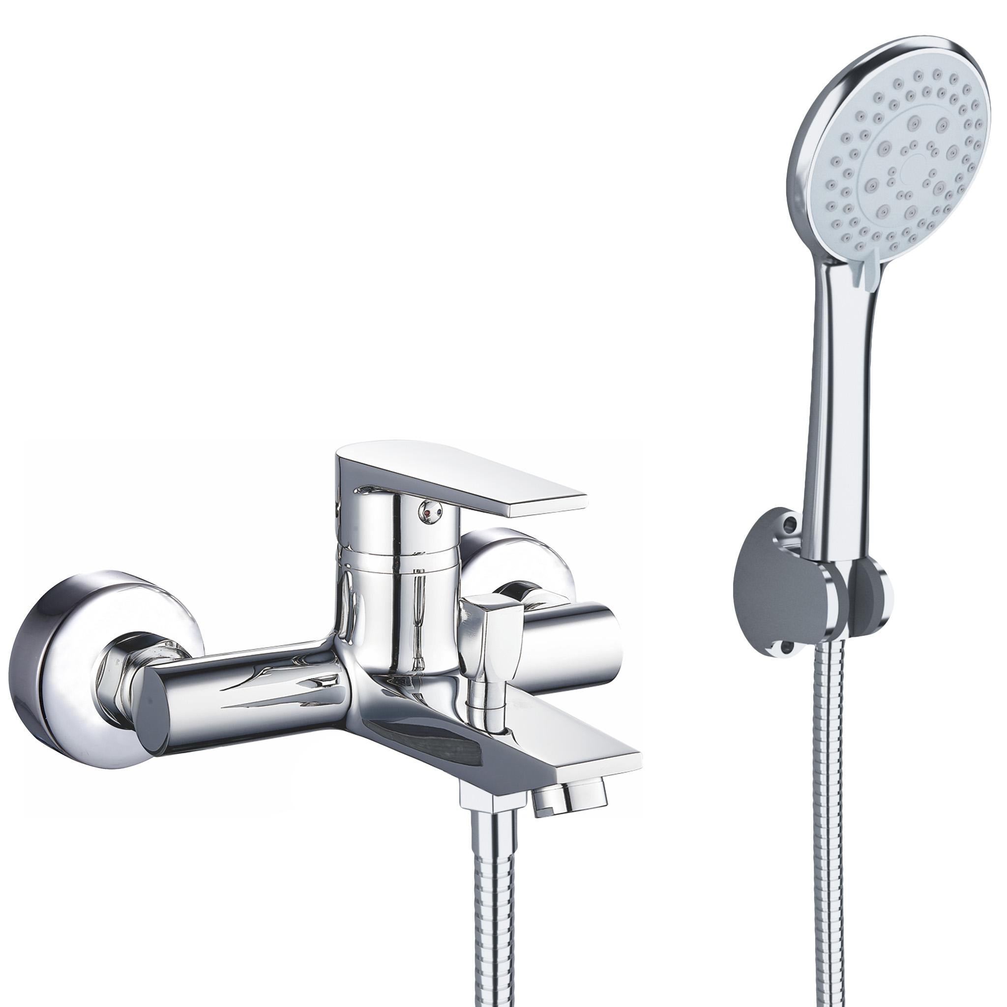 Grifo de ducha y bañera monomando cromado con diseño elegante Magro de Valaz 0