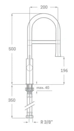 Grifo de fregadero de acero Pilot de Källa 1