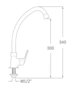 Grifo de fregadero de latón con acabado cromado One Källa 34 cm de alto 1