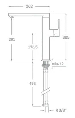 Grifo de fregadero de latón Tula cepillado Källa 1