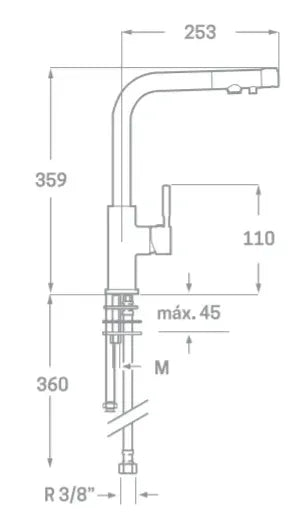 Grifo de fregadero Osmosis Design cromado de Källa 1