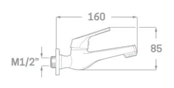 Grifo de lavabo a pared de latón con acabado cromado One Källa 1