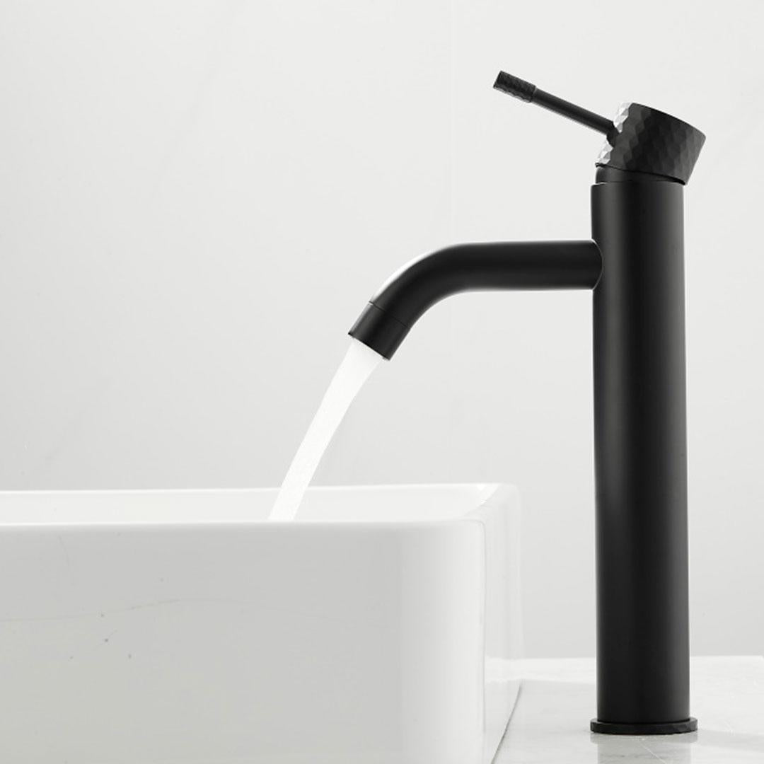 Grifo de lavabo alto monomando negro mate luxury con cartucho ceramico 35 mm Oda de Valaz 2