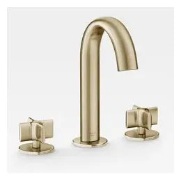 Grifo de lavabo bimando con caño giratorio en acabado color greige de Baia Armani Roca 0