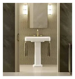 Grifo de lavabo bimando con caño giratorio en acabado color greige de Baia Armani Roca 4