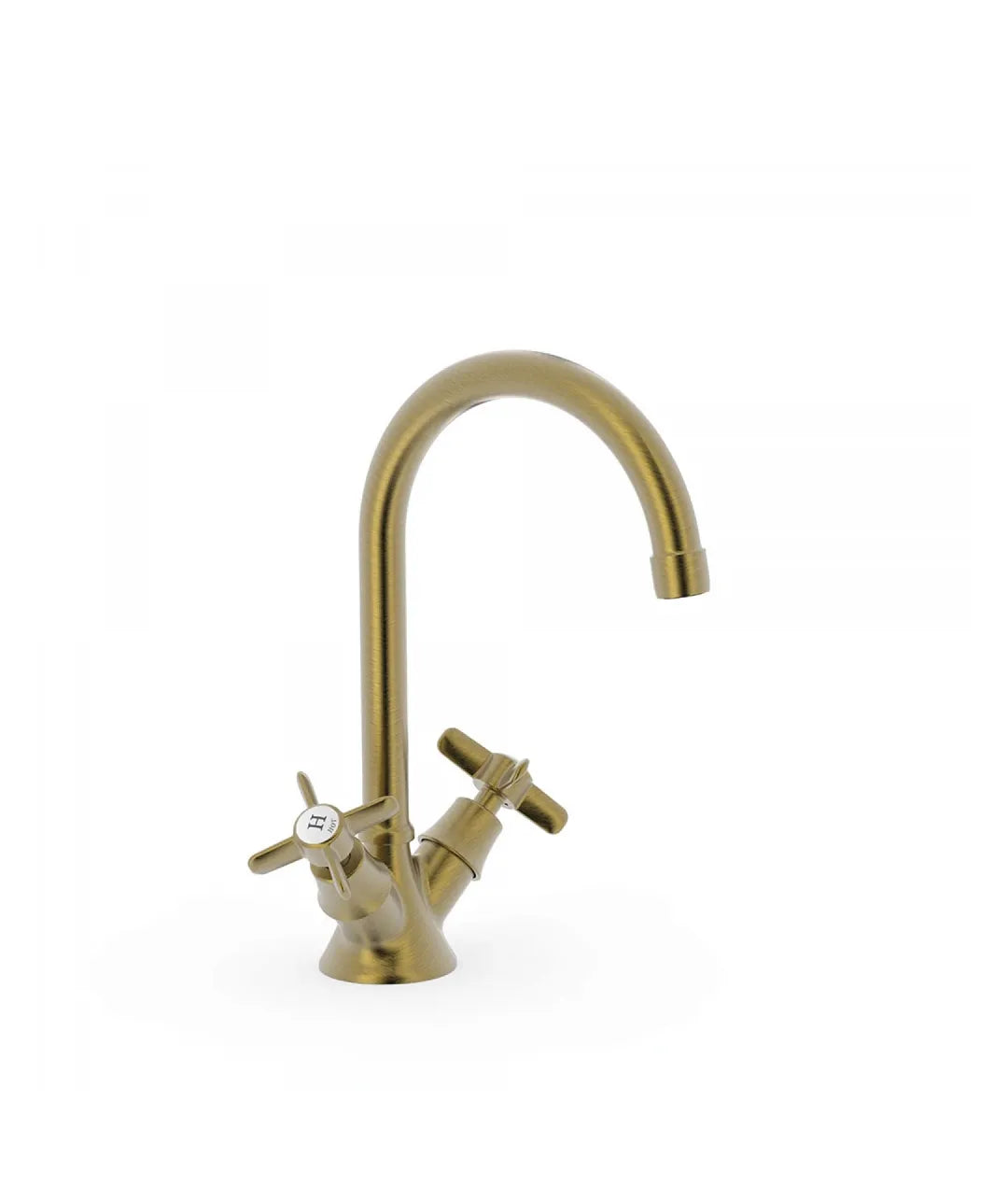 Grifo de lavabo clásico de latón con acabado viejo mate bimando y aireador CLASIC TRES 0