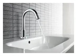 Grifo de lavabo de alimentación a pilas de latón con acabado cromado Loft Roca 2