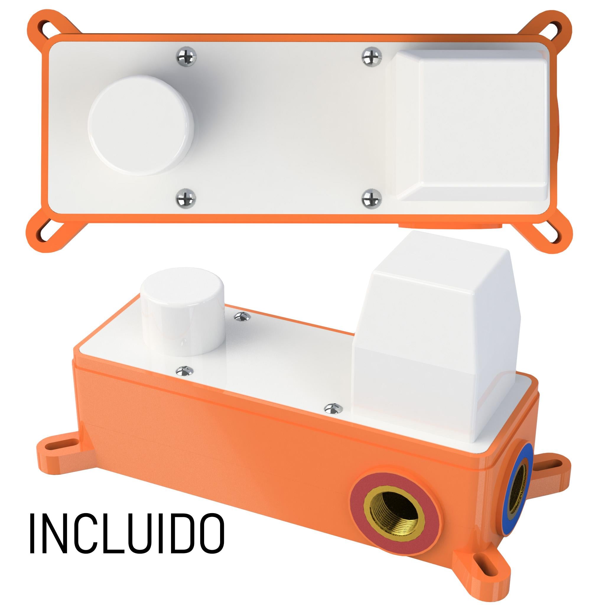 Grifo de lavabo empotrado cuadrado caño curvo negro mate 21 cm Niagara de Valaz 2