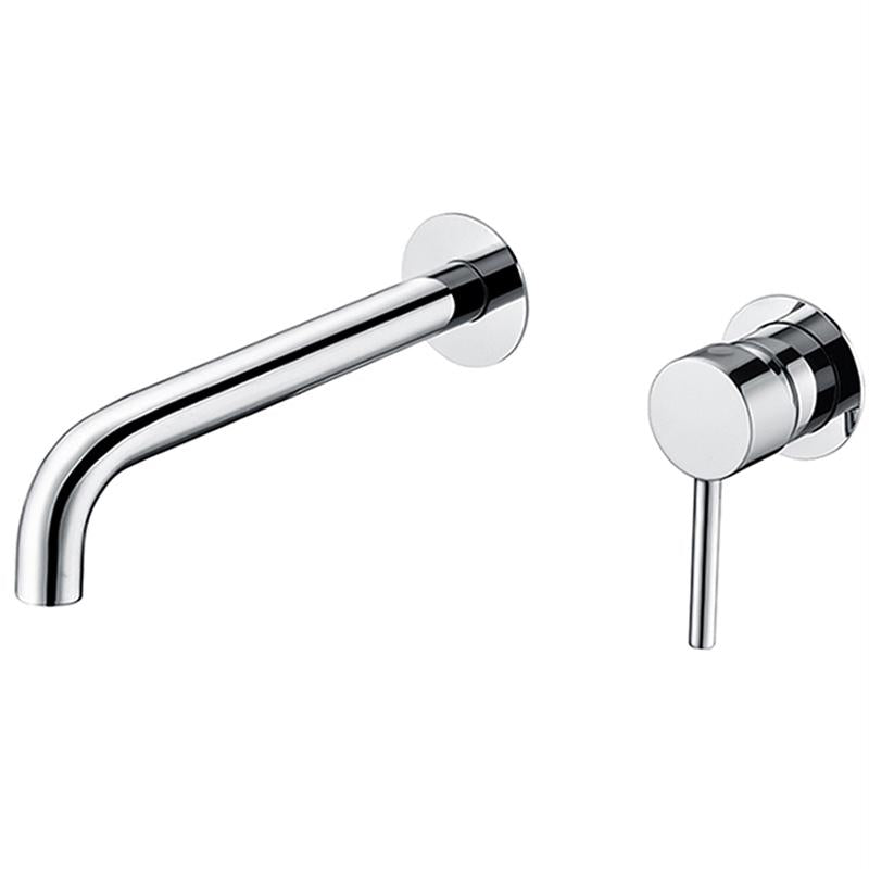 grifo de lavabo empotrado redondo monomando cromado caño fino y fijo de 26 cm Deva de Valaz 0