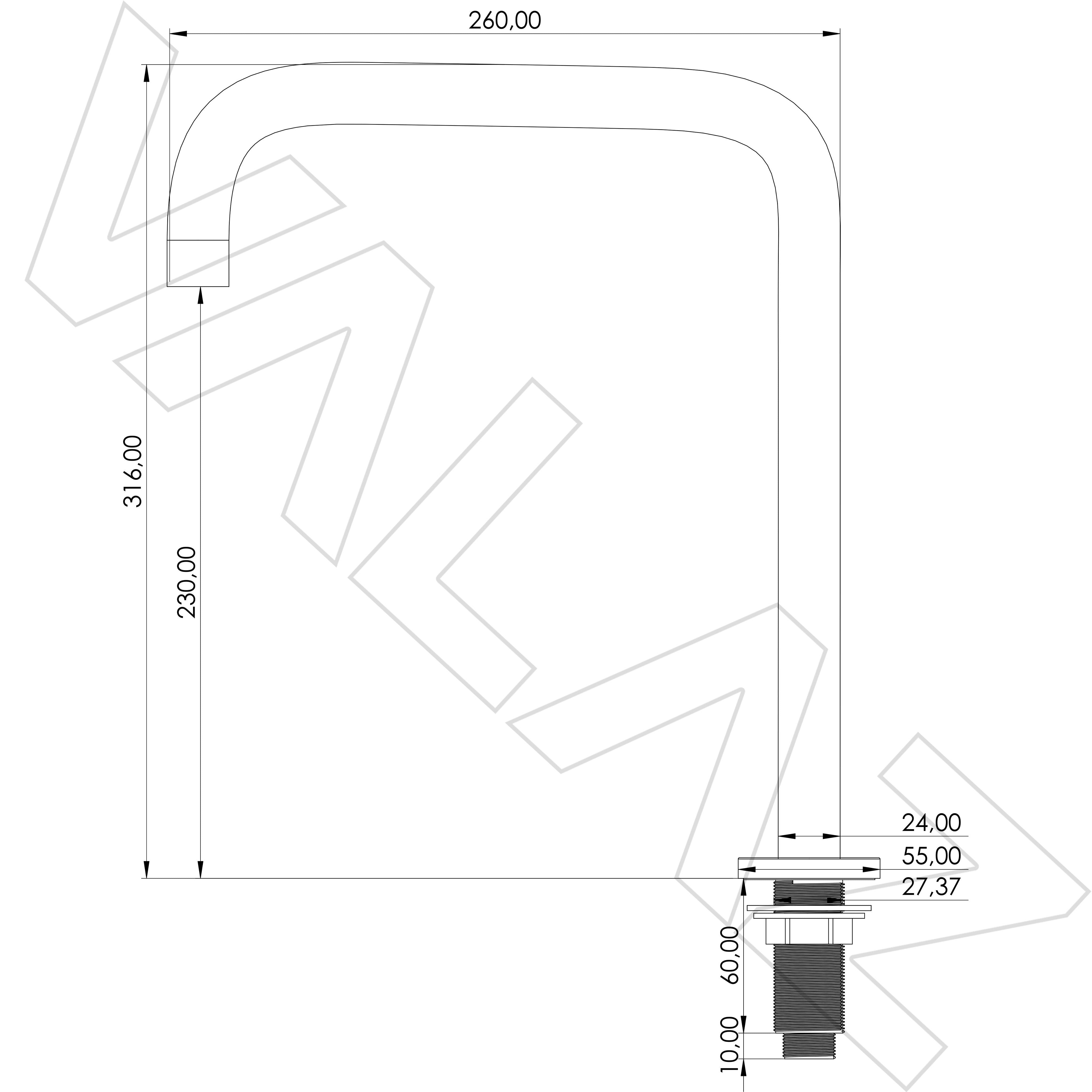 Grifo de lavabo encastrado monomando alto para pica acero cepillado caño 360 giratorio Guadalope de Valaz 2