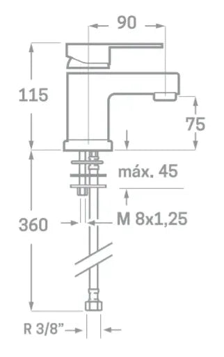 Grifo de lavabo latón cromado Omnia Källa 1
