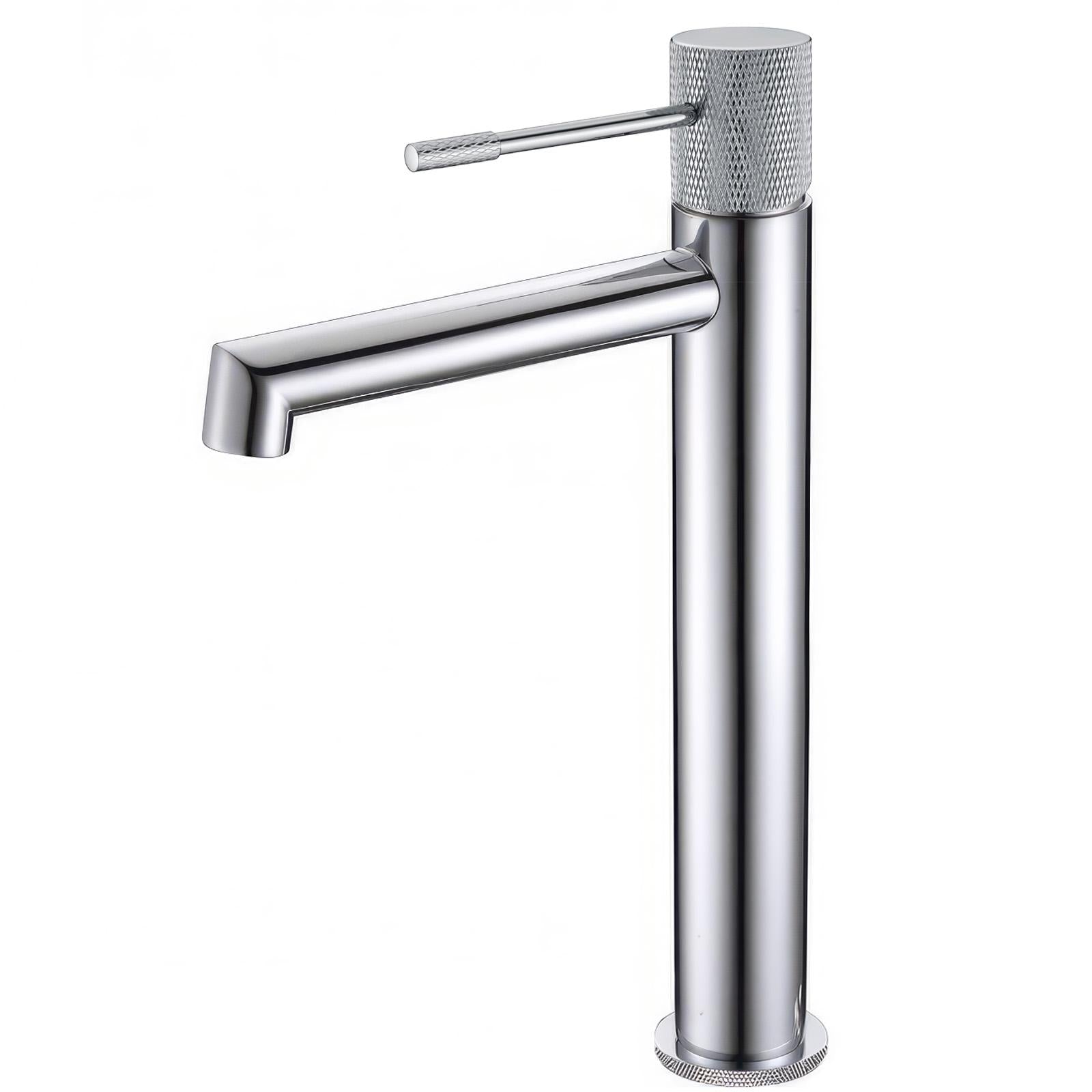 Grifo de lavabo monomando alto para pica con caño recto y acabado cromado con maneta luxury Casares de Valaz 0