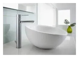 Grifo de lavabo monomando con caño alto acabado cromado Targa Roca 1