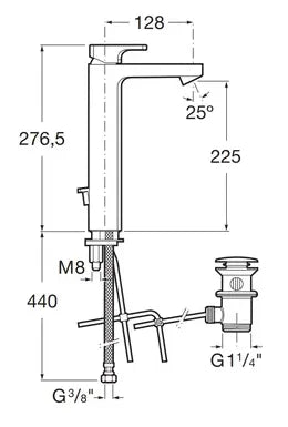 Grifo de lavabo monomando con desagüe automático acabado cromado L90 Roca 1