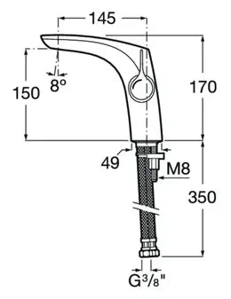 Grifo de lavabo monomando de diseño corto en acabado negro titanio Insignia Roca 2