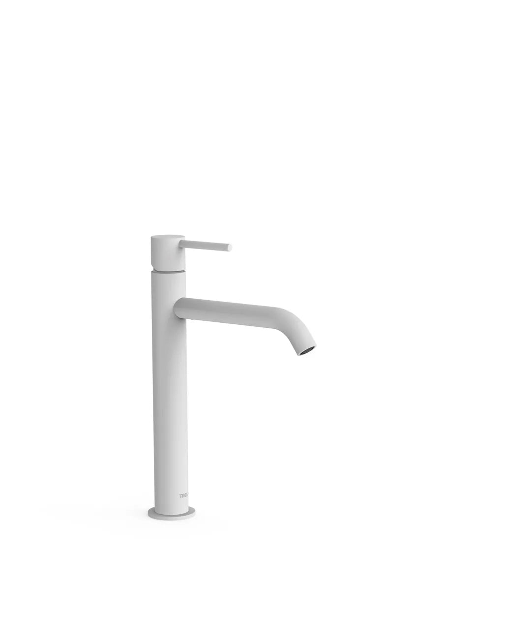 Grifo de repisa para lavabo con acabado blanco mate monomando alto Study Tres 0