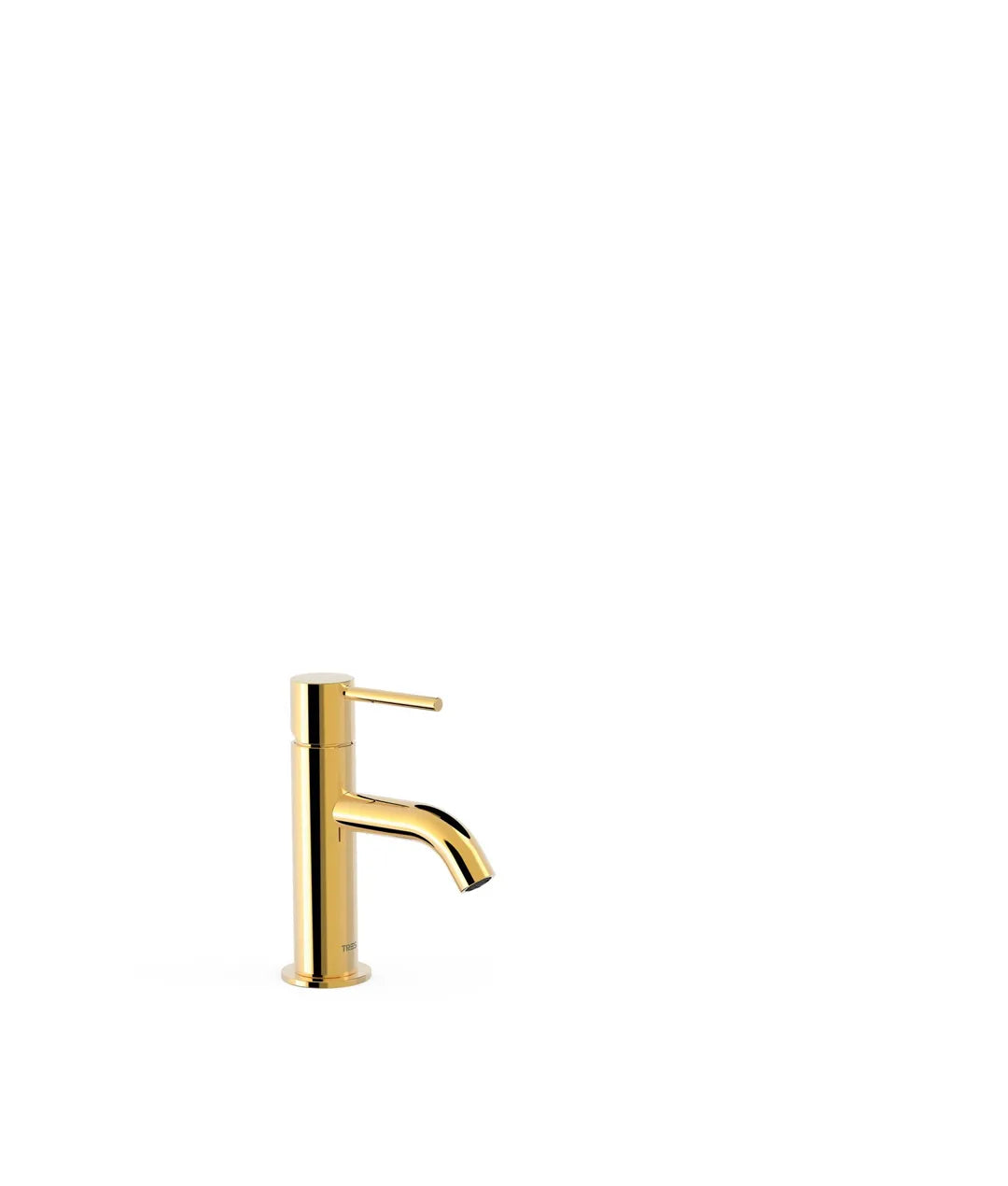 Grifo de repisa para lavabo monomando con latiguillos flexibles y latón con acabado dorado Study Tres 0