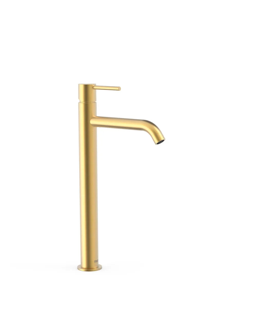 Grifo de repisa XXL para lavabo monomando alto con acabado oro mate 24 K Study Tres 0