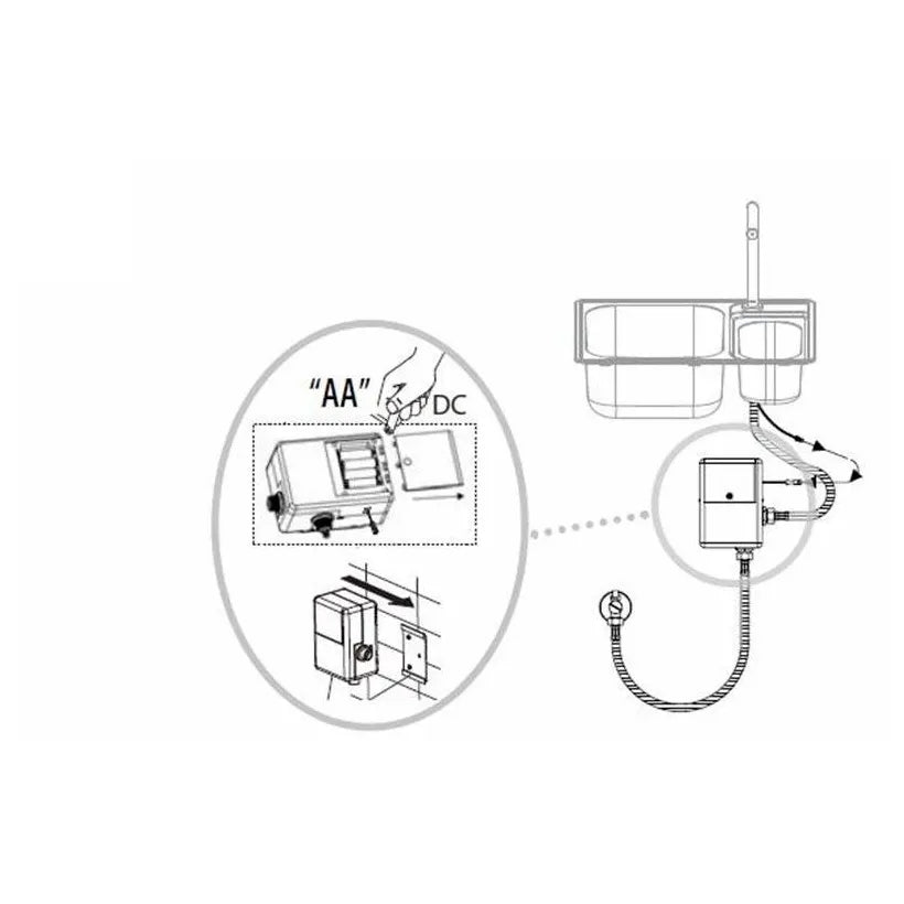 Grifo electrónico para fregadero de latón cromado con sistema táctil Touch TRES 3