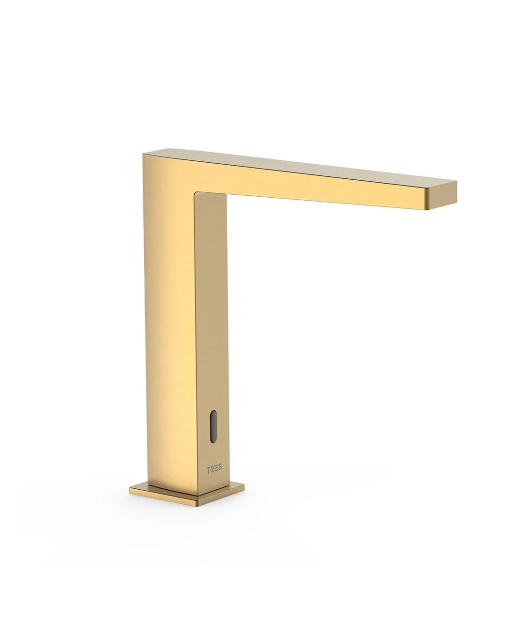 Grifo electrónico para lavabo con sensor de infrarrojo acabado oro mate Slim TRES 0