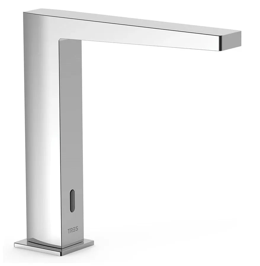 Grifo electrónico para lavabo con sistema de premezcla acabado cromado Slim Tres 0
