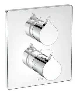 Grifo empotrable de dos vías para baño y ducha en latón con acabado cromado Insignia Roca 0