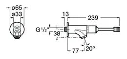 Grifo empotrable para lavabo con sistema antivandálico y acabado cromado Instant Roca 1