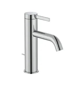 Grifo monocomando para lavabo con diseño circular y acabado cromado de Ona Roca 0