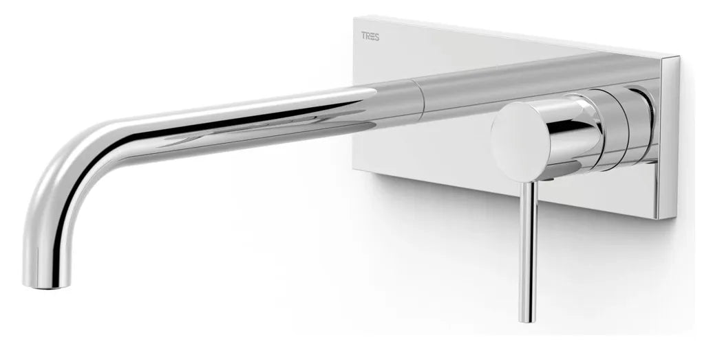 Grifo monomando de instalación empotrada para lavabo con acabado cromado Study Tres 0
