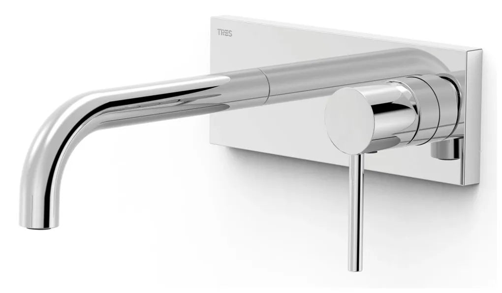 Grifo monomando de instalación empotrada para lavabo con caño Study Tres 0