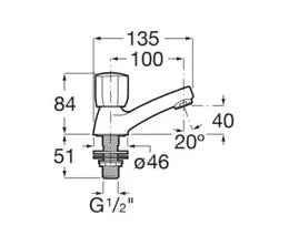 Grifo monomando de lavabo con indicador de agua fría y acabado cromado F Brava Roca 1
