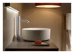 Grifo monomando de lavabo de caño alto acabado cromado Lanta Roca 1