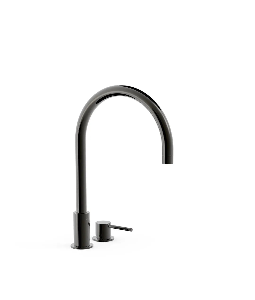 Grifo monomando de repisa para lavabo con instalación libre y acabado negro metalizado Study Tres 0