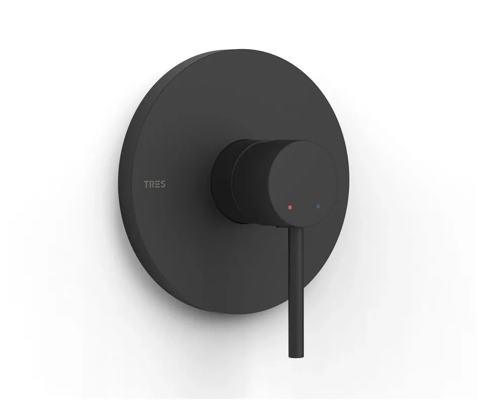 Grifo monomando empotrable con maneta de latón acabado negro mate de una vía STUDY EXCLUSIVE TRES 0