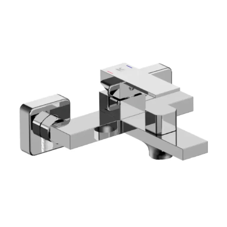 Grifo monomando para bañera y ducha de latón con acabado cromado Kubic Källa 1