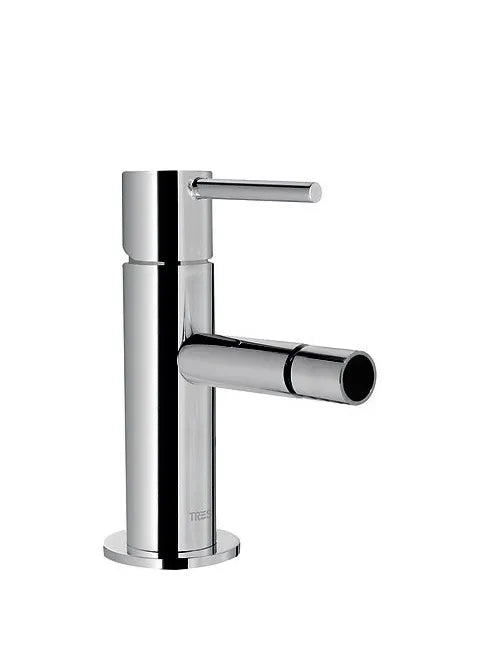 Grifo monomando para bidé con desagüe y caño fabricado de latón con acabado cromado Study TRES 0