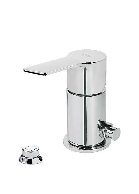 Grifo monomando para bidé con duchita y caño de 12 cm de latón con acabado cromado Loft Tres 0