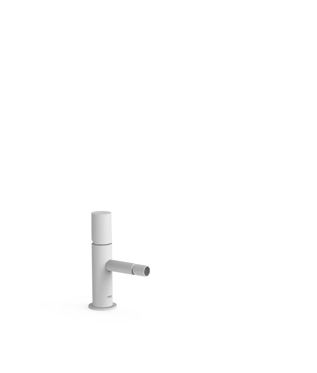 Grifo monomando para bidé con rótula orientable de color blanco mate Study Tres 0